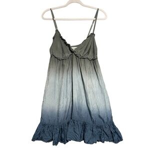 Keepsake M Baby Doll Y2K Mini Slip Dress Coquette Dark Fairy BlueGray Whimsigoth